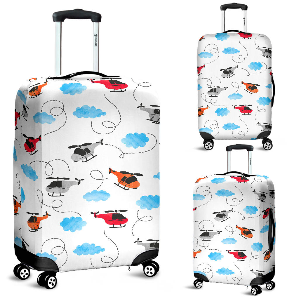 Watercolor Helicopter Cloud Pattern Luggage Covers