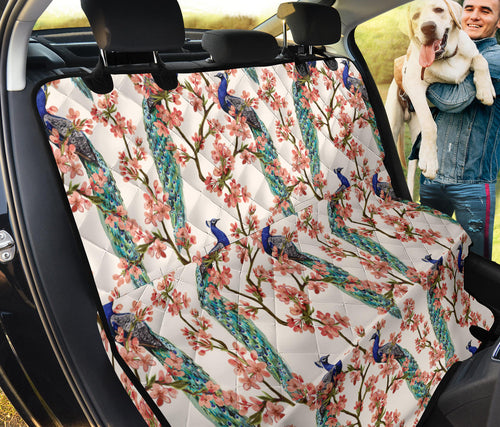 Peacock Tropical Flower Pattern Dog Car Seat Covers
