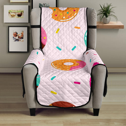 Donut pattern glaze pink background Chair Cover Protector