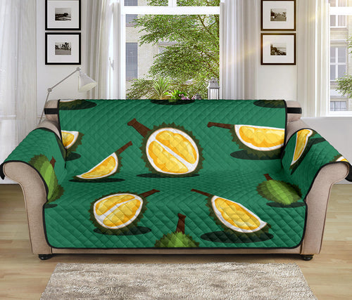 Durian pattern green background Sofa Cover Protector