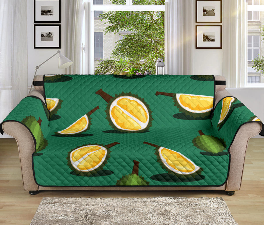 Durian pattern green background Sofa Cover Protector