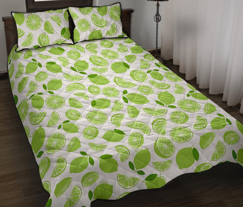 Lime design pattern Quilt Bed Set