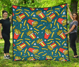 French Fries Red Paper Box Pattern Premium Quilt