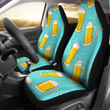 Beer Pattern Green Background  Universal Fit Car Seat Covers