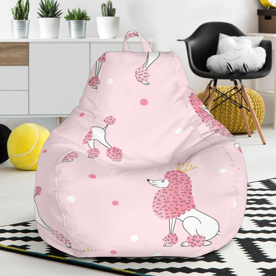 Poodle Dog Pink Color Theme Bean Bag Cover