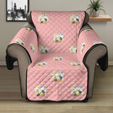 Cute hamster cheese pattern pink background Recliner Cover Protector