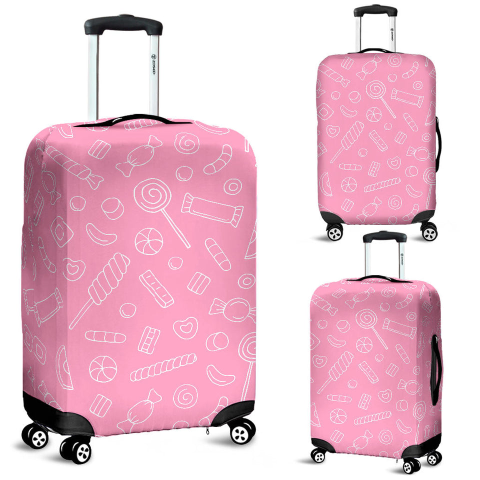 Sweet Candy Pink Background Luggage Covers