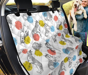 Siberian Husky And Colorful Circle Pattern Dog Car Seat Covers