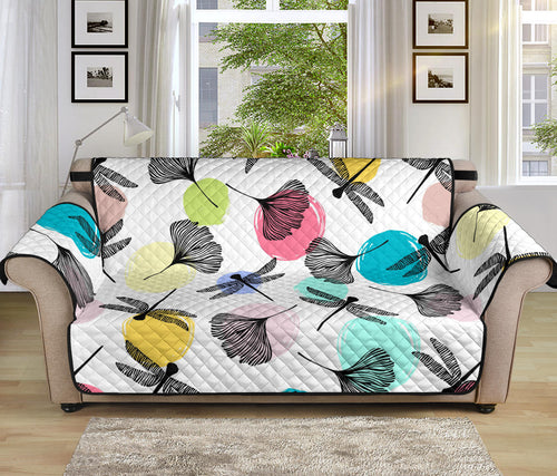 Dragonflies ginkgo leaves pattern Sofa Cover Protector