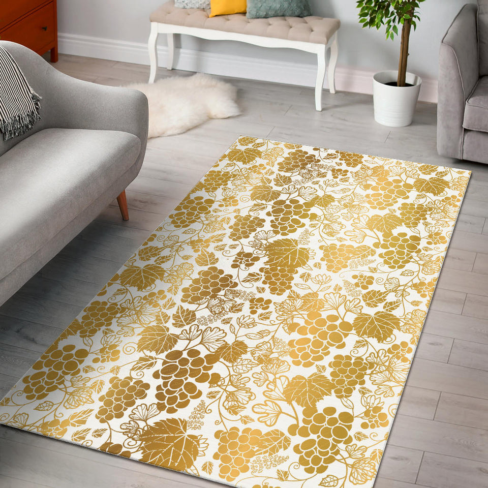 Gold Grape Pattern Area Rug