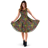 Music Notes Pattern Print Design 05 Sleeveless Midi Dress