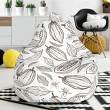 Cocoa Beans Leaves Pattern Bean Bag Cover