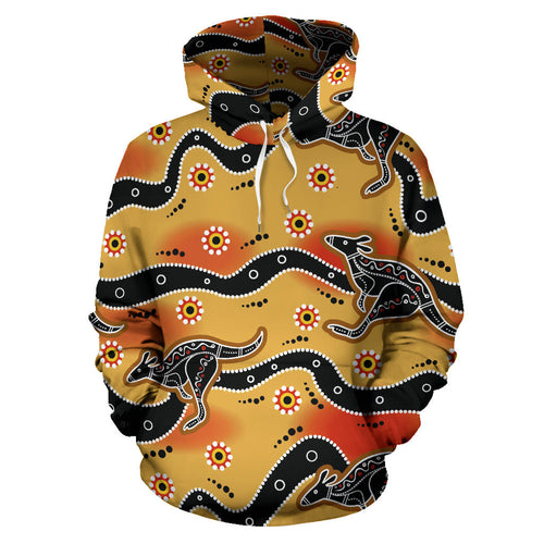 Kangaroo Australian Aboriginal Art Pattern Men Women Pullover Hoodie