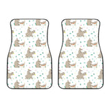 Cute Rhino Pattern Background Front Car Mats