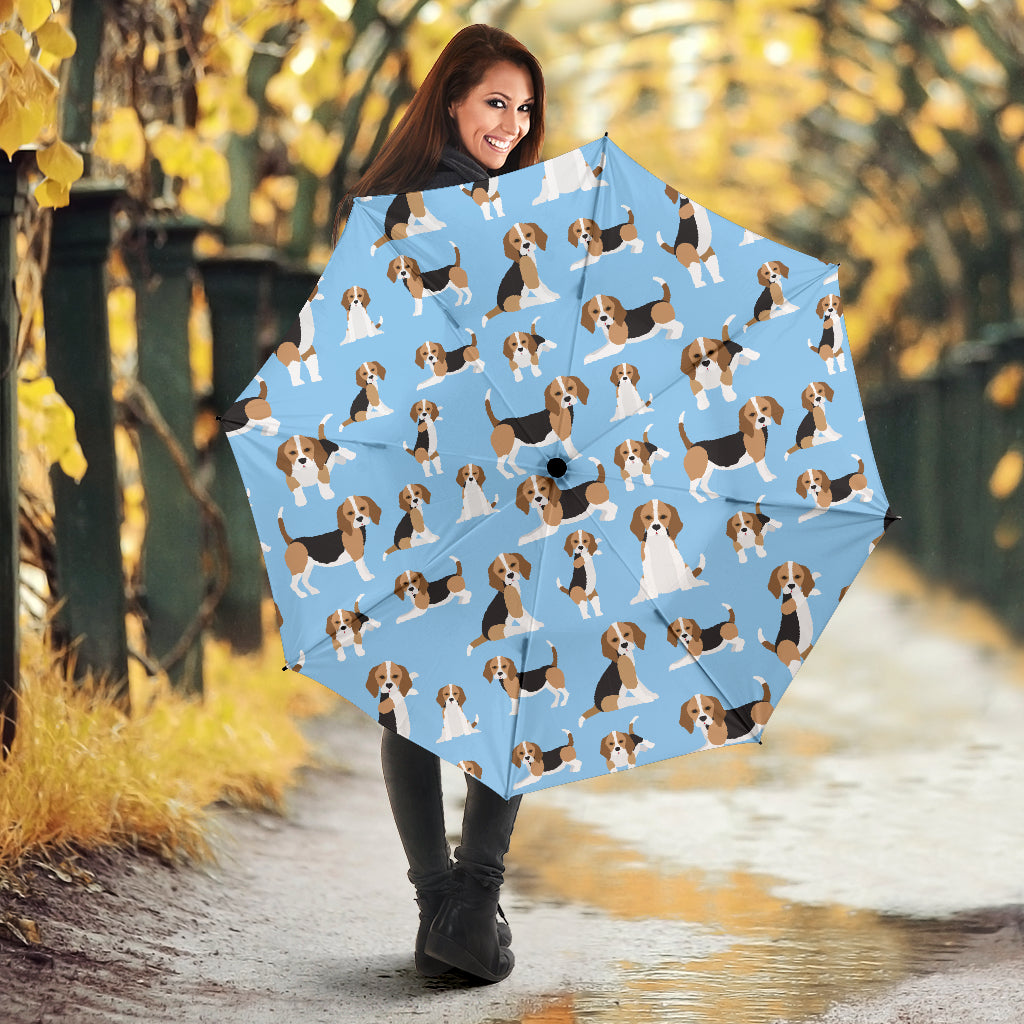 Beagle Dog Blue Background Pattern Umbrella