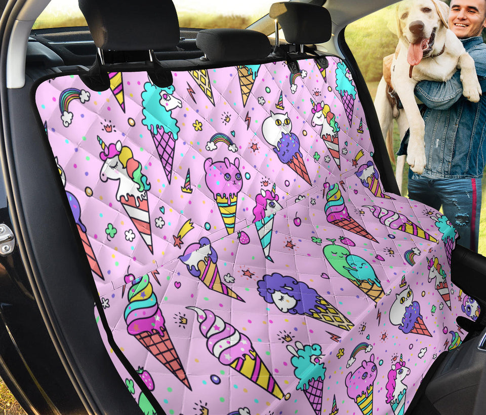 Cute Ice Cream Cone Animal Pattern Dog Car Seat Covers