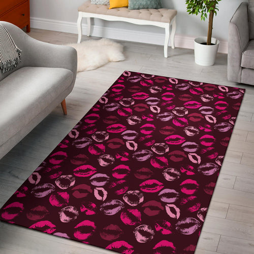 Lips Pattern Print Design 03 Area Rug