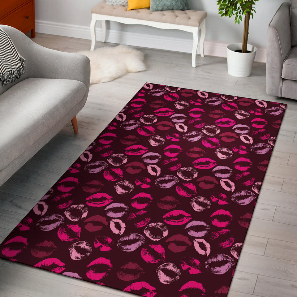 Lips Pattern Print Design 03 Area Rug