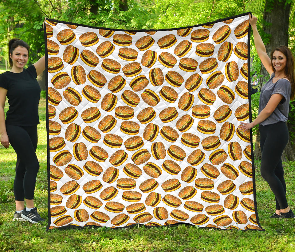 Hamburger Pattern Print Design 03 Premium Quilt