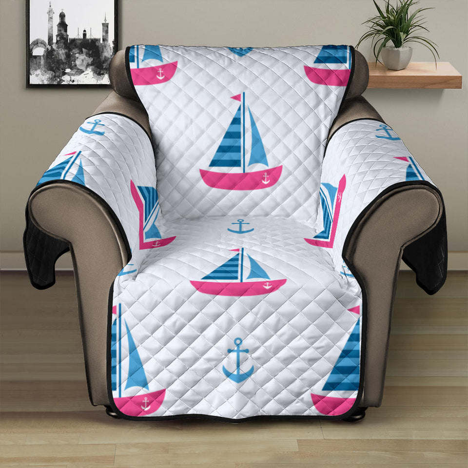 Sailboat anchor pattern Recliner Cover Protector