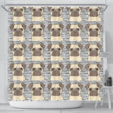 Happy Pug Pattern Shower Curtain Fulfilled In US