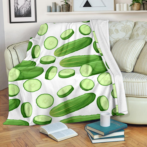Cucumber Whole Slices Pattern Premium Blanket