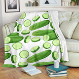 Cucumber Whole Slices Pattern Premium Blanket