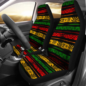 Canabis Marijuana Weed Pattern Print Design 04 Universal Fit Car Seat Covers