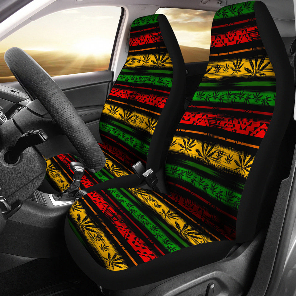 Canabis Marijuana Weed Pattern Print Design 04 Universal Fit Car Seat Covers