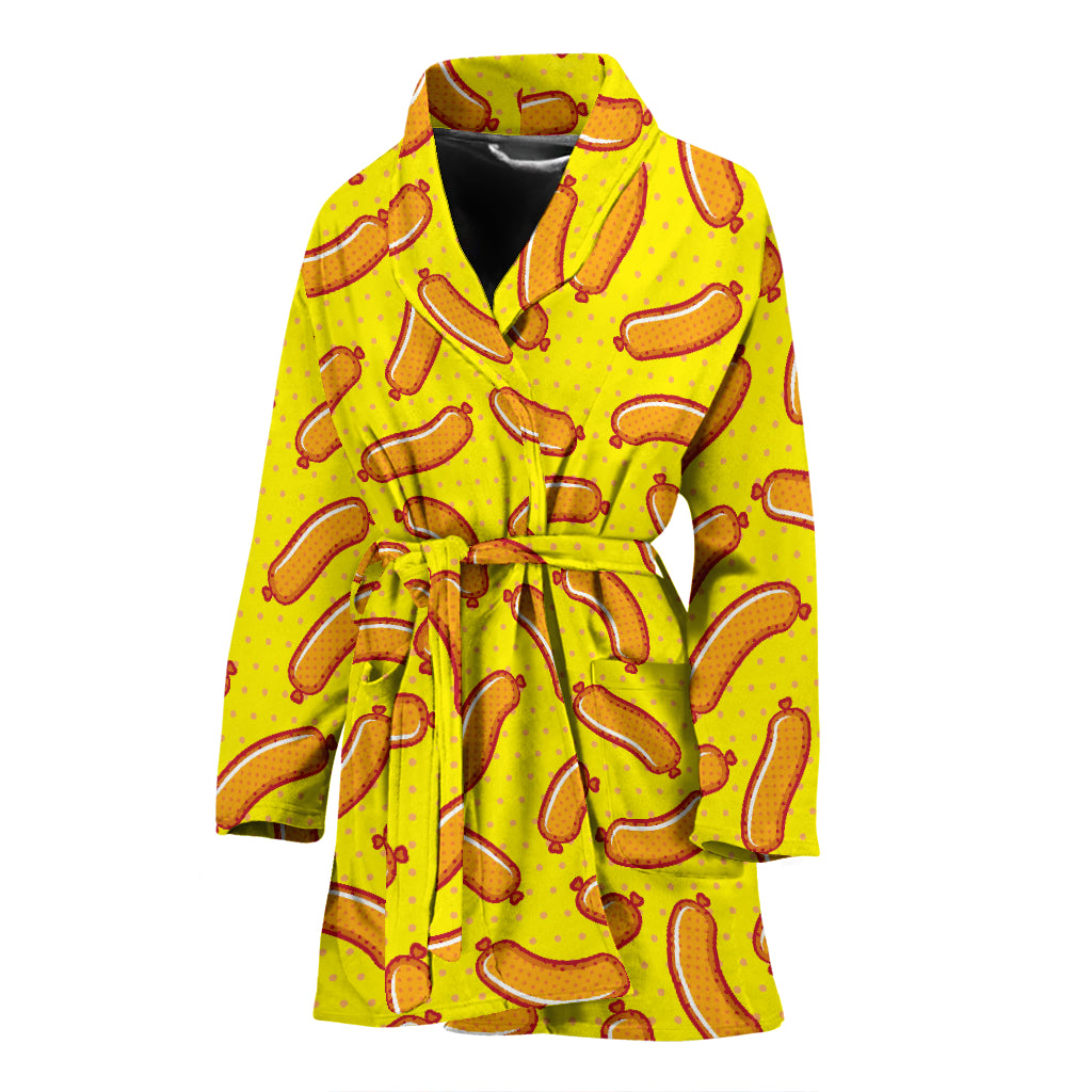 Sausage Pattern Print Design 01 Women's Bathrobe