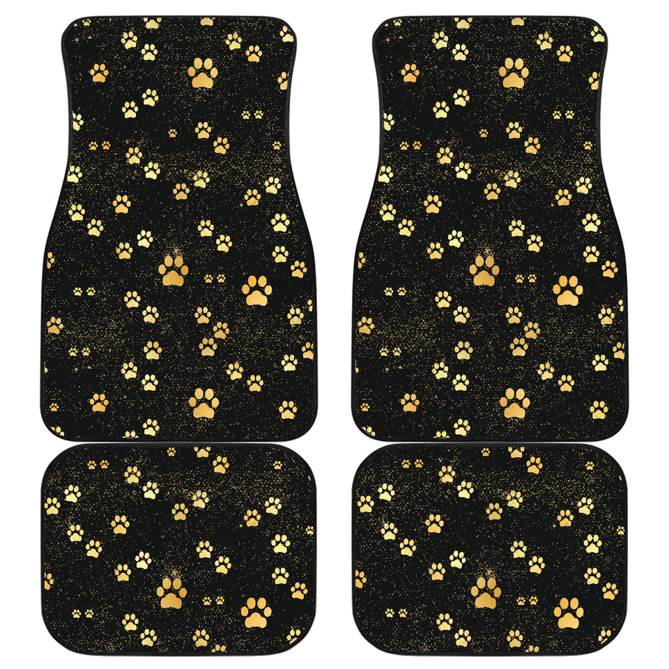 Dog Paws Pattern Print Design 05 Front and Back Car Mats