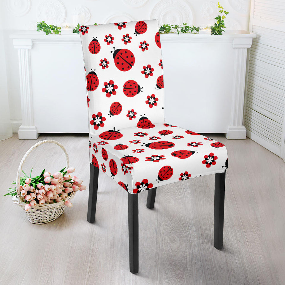 Ladybug Pattern Print Design 04 Dining Chair Slipcover