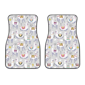 Cute Llama Alpaca Pattern Front Car Mats