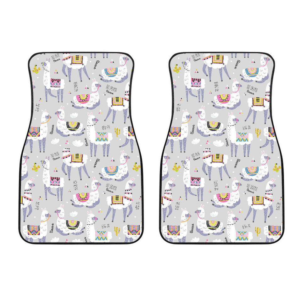Cute Llama Alpaca Pattern Front Car Mats