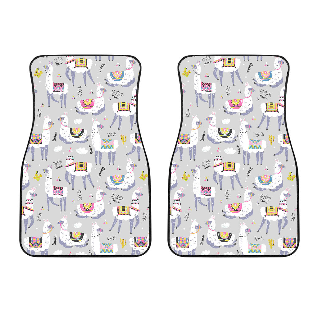 Cute Llama Alpaca Pattern Front Car Mats