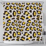Gray Leopard Print Pattern Shower Curtain Fulfilled In US