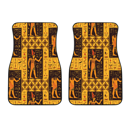Egypt Hieroglyphics Pattern Print Design 05 Front Car Mats