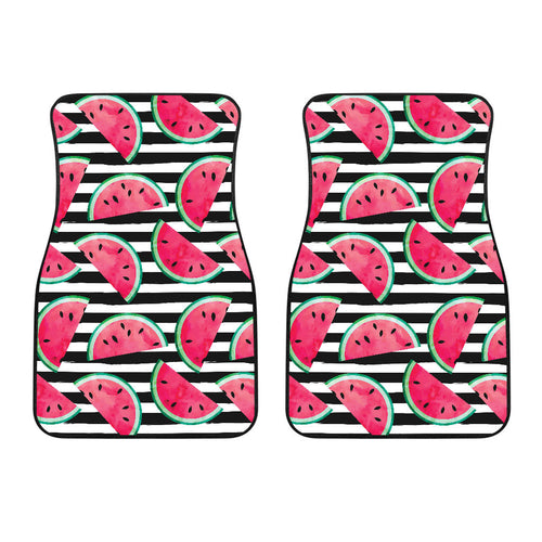Watercolor Paint Textured Watermelon Pieces Front Car Mats