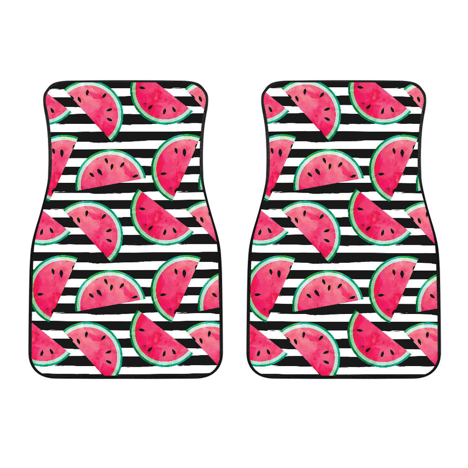 Watercolor Paint Textured Watermelon Pieces Front Car Mats