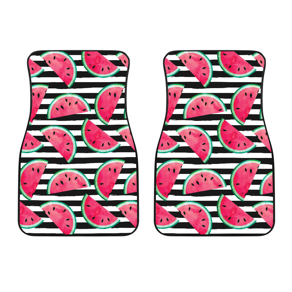 Watercolor Paint Textured Watermelon Pieces Front Car Mats