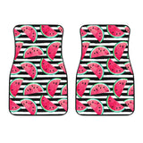 Watercolor Paint Textured Watermelon Pieces Front Car Mats