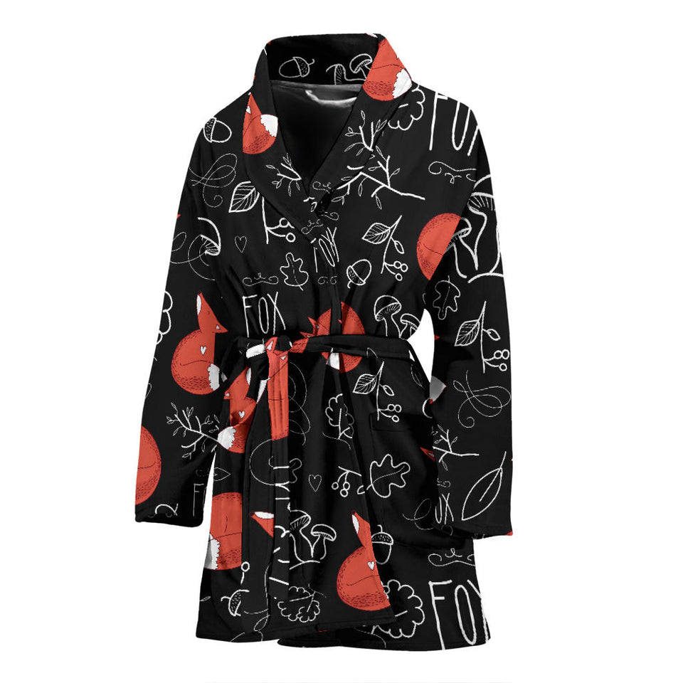 Fox Sleeping Fox Pattern Women'S Bathrobe