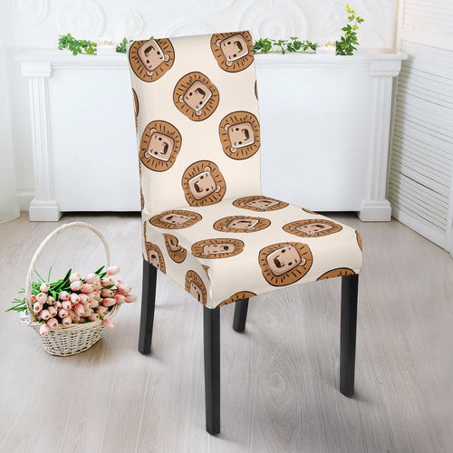 Lion Pattern Print Design 01 Dining Chair Slipcover