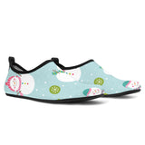 Cute Snowman Snowflake Pattern Aqua Shoes