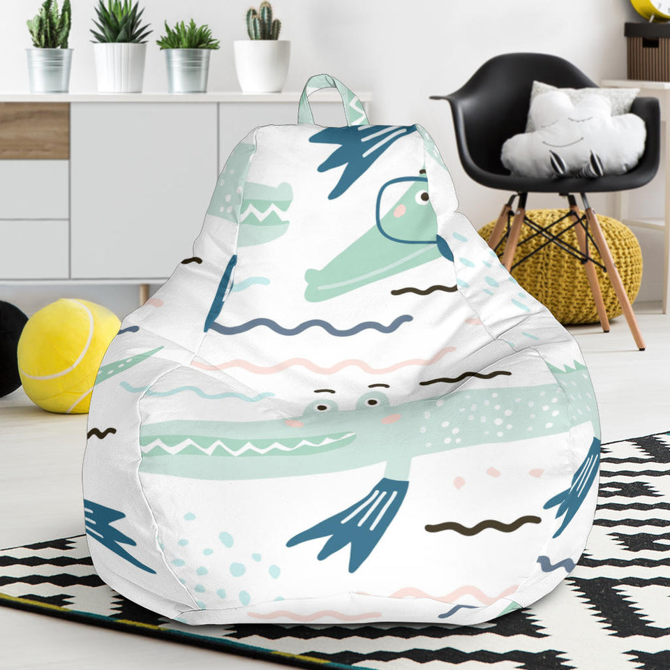Crocodile Diver Pattern Bean Bag Cover