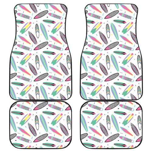 Surfboard Pattern Print Design 04 Front and Back Car Mats