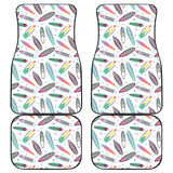 Surfboard Pattern Print Design 04 Front and Back Car Mats