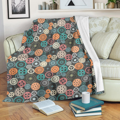 Gear Pattern Print Design 05 Premium Blanket