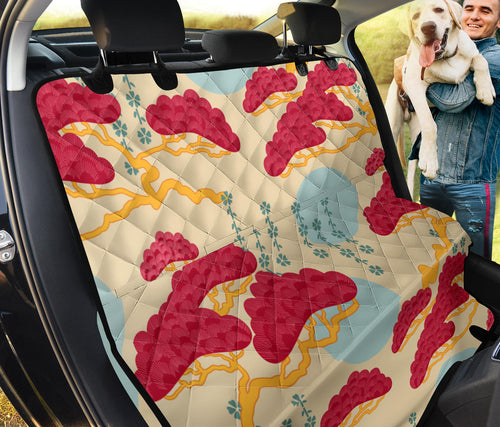 Red Bonsai Gray Sun Japanese Pattern Dog Car Seat Covers