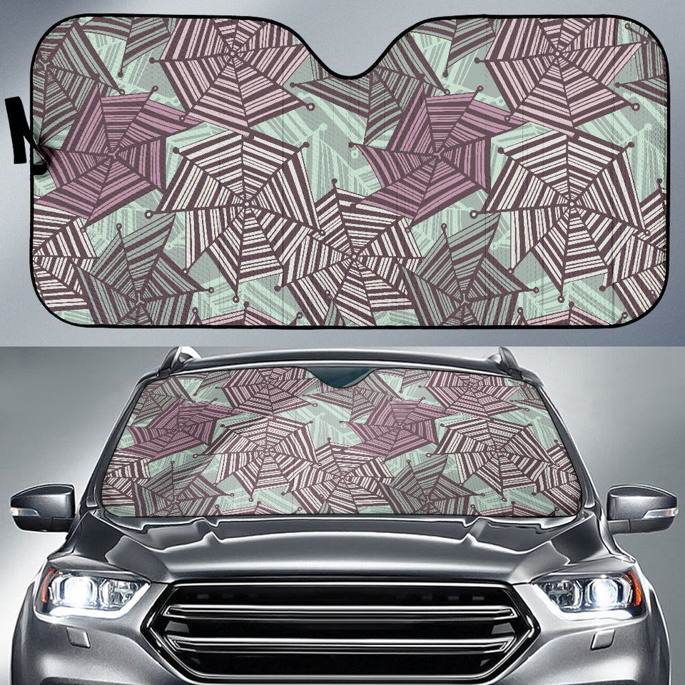 Spider Web Cobweb Design Color Pattern Car Sun Shade